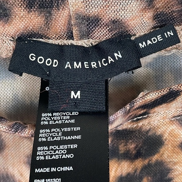 New Good American Sheer Mesh Wide Leg Pants Leopard Cover Up Club Sz M - Picture 5 of 14